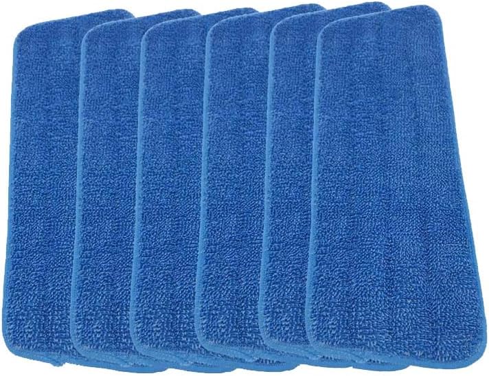 6 Pack Replacement Mop Refills Compatible with Rejuvenate Click N Clean Multi-Surface Spray Mop System,Washable Mop Heads Pads for Wet Dey Use