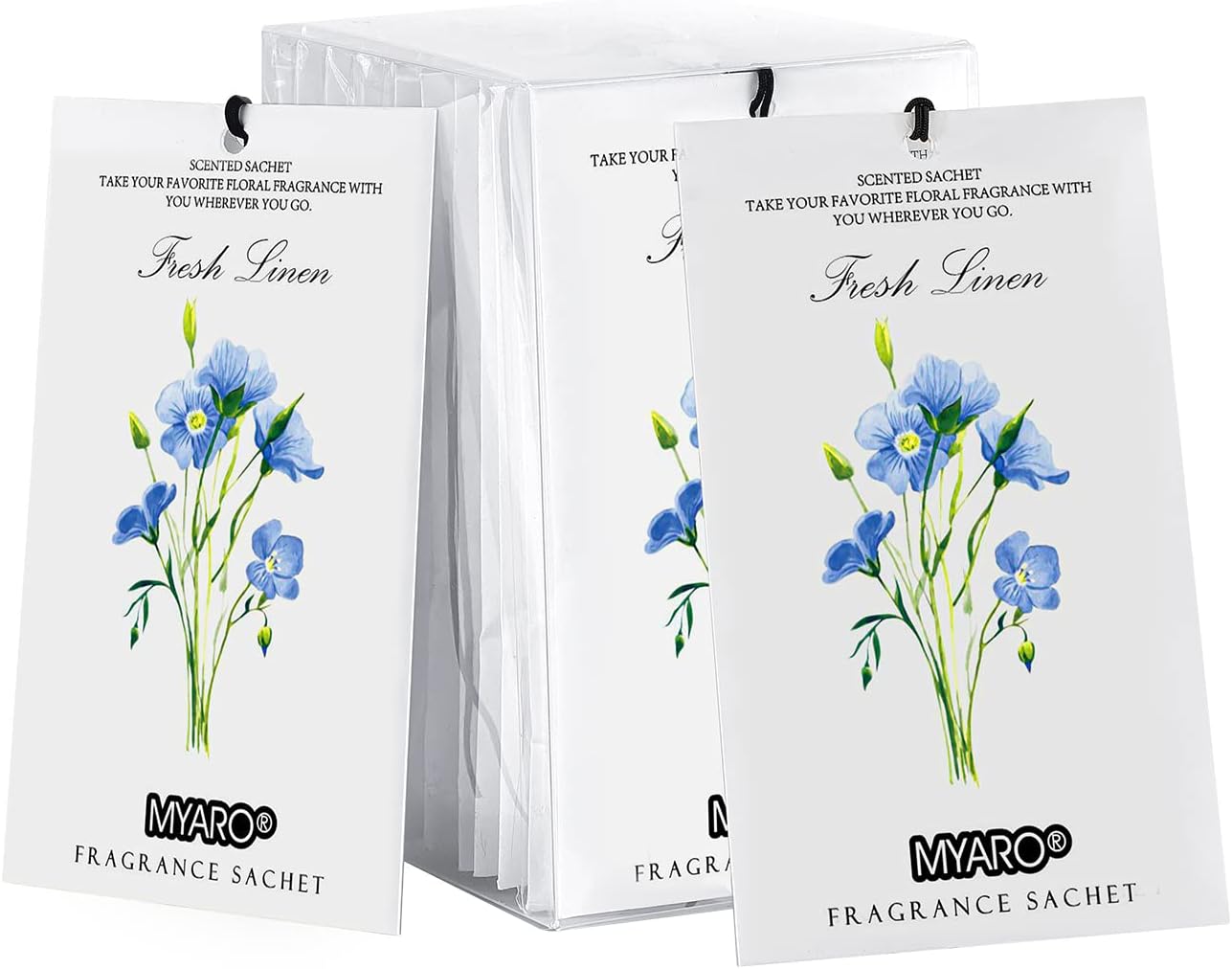 MYARO 12 Packs Linen Scented Sachets for Drawer and Closet, Long-Lasting Sachets Bags Air Freshener Fresh Scents, Potpourri Bags Home Fragrance for Lover
