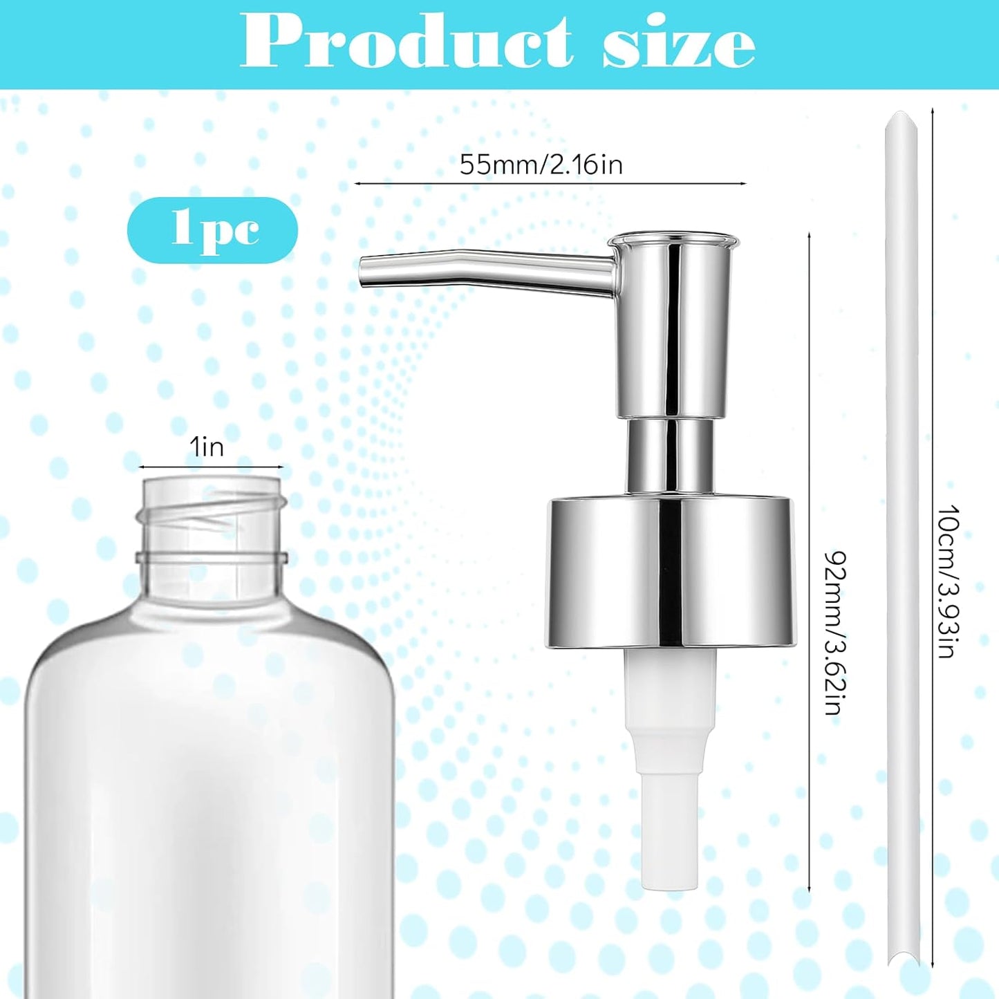 2 Pcs Pumps Lotion Soap Dispenser Replacement Silver Soap Pump Dispenser Head for Liquid Soaps Lotion or Dish Soaps Refill Dispensers for Regular Mouth Plastic Shampoo Bottle