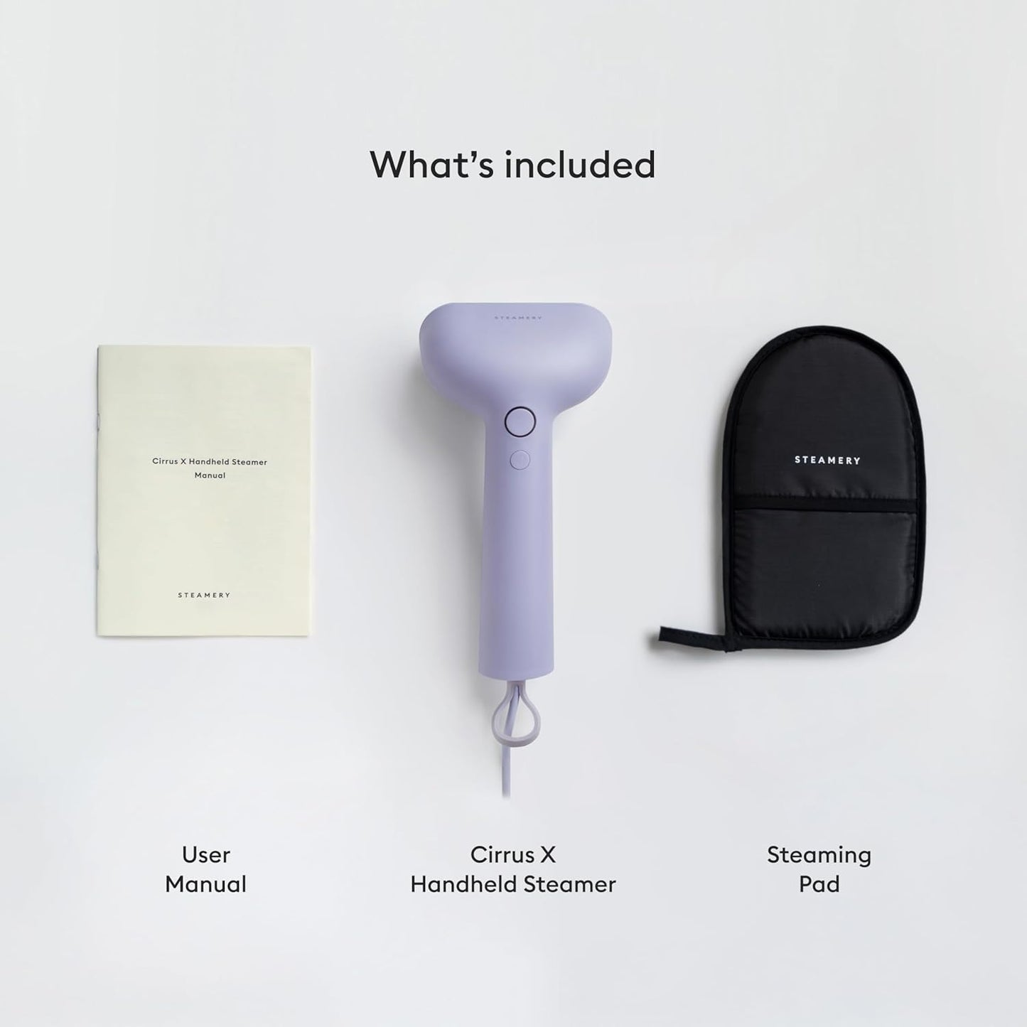 Steamery Handheld Clothes Steamer Cirrus X, 1200W, Steam Output 20g/min, Heat up in 20 Seconds, Portable, Minimalistic, Scandinavian design, Purple