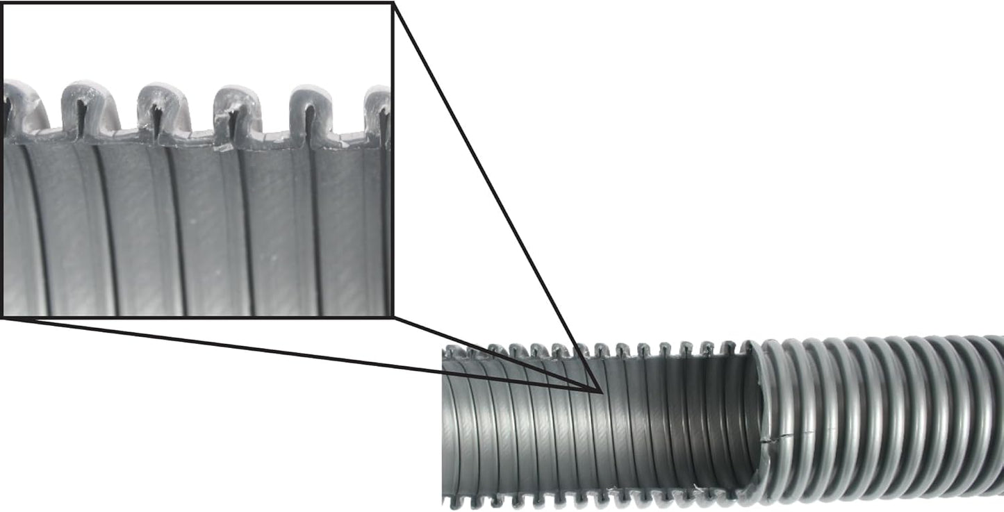 16 Ft. Premium Shop Vacuum Extension Hose with 2 tank adapters and 1.25" curved end