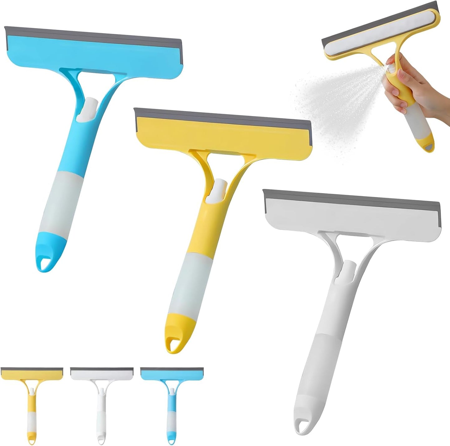 3 in 1 Spray Squeegee, 3 in 1 Window Squeegee Cleaner, Window Squeegee with Spray, WindowSqueegee Cleaner Tool with SprayBottle for Car Home Windows Mirrors, 3 Pcs