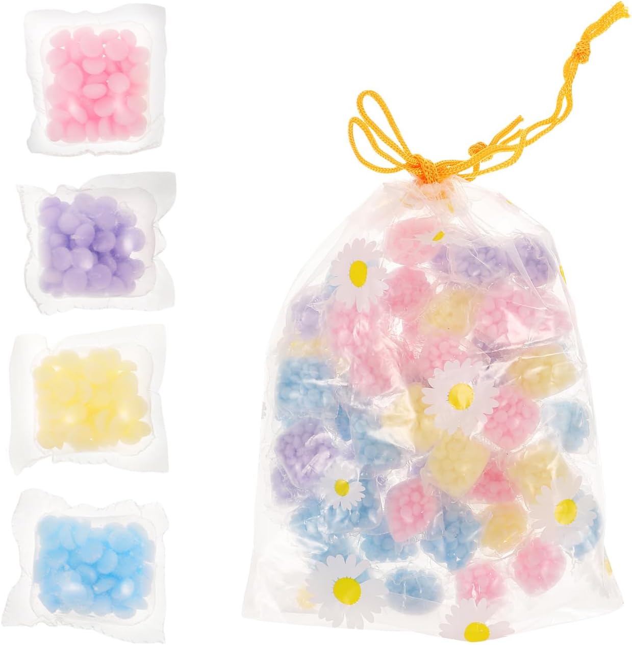 Artibetter Laundry Scent Booster Beads 50pcs In-Wash Fragrance Booster Laundry Freshener Beads Fabric Softener for Washer (Mixed Color)