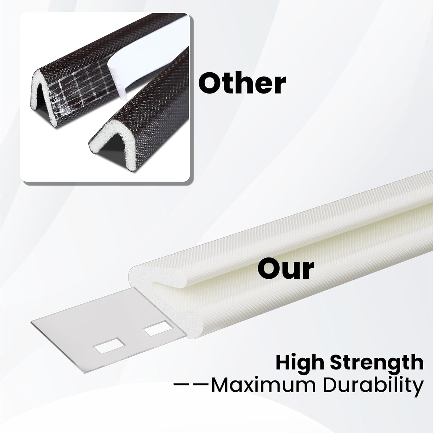 V Shape Foam Weather Stripping Door Frame Seal Strip 33FT Black, Draft Stopper, Insulation Winter, Weatherstripping, Gap Sealing, Soundproofing, Self-Adhesive Used for Exterior Front Door Side
