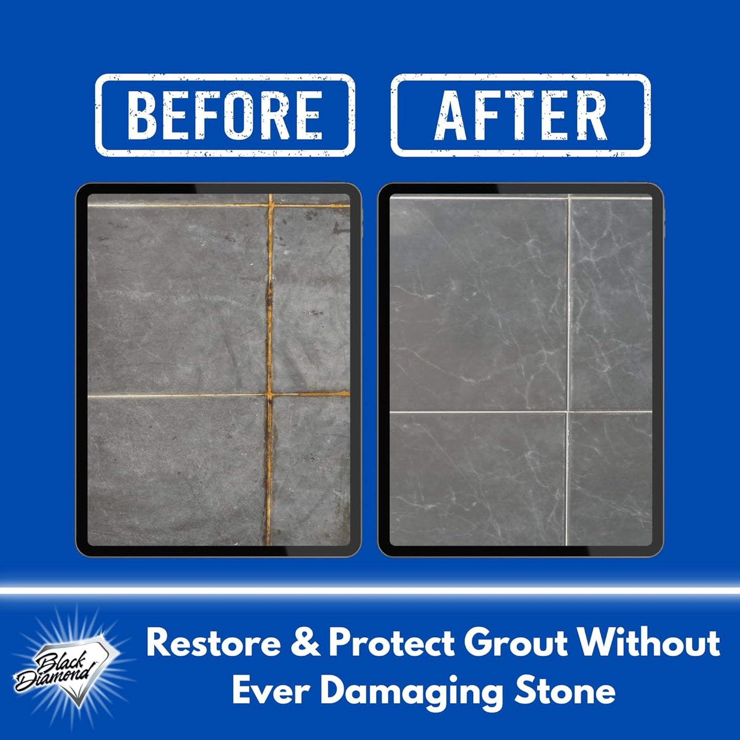 Granite Plus (Cleaner & Sealer) Deep Cleans & Seals All Natural Stone Countertops + Ultimate Grout Cleaner with Brush – Safe for Natural Stone - Acid Free - Lifts Dirt & Stains (2pack)