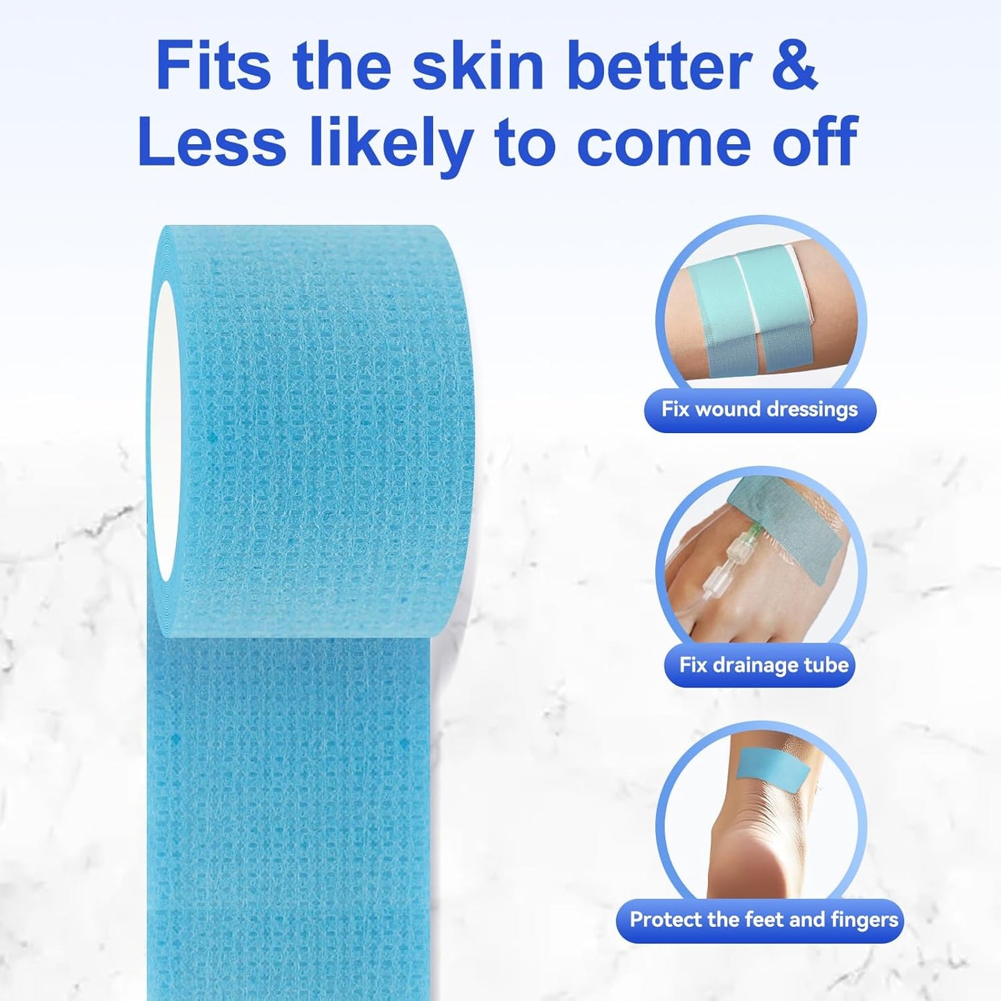 6 Rolls Silicone Medical Tape for Wound Care - 1" x 5.5 Yard Waterproof Medical Tape for Skin, Surgical Tape for Secures Dressings and Gauze