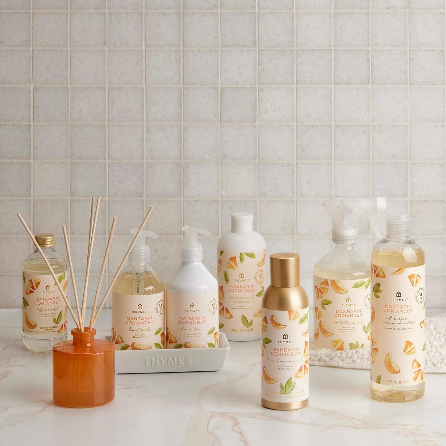Thymes Mandarin Coriander Reed Diffuser Oil - Room Fragrance Oil - Flameless Home Fragrance7.75 Fl Oz