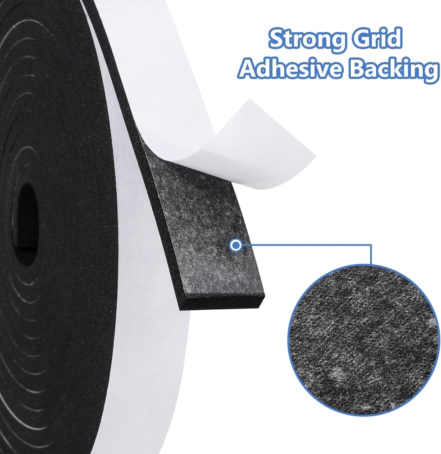 Weather Stripping Door Seal Strip- 1 Inch X 1/4 Inch X 16Feet, Strong Adhesive, Lightproof, Soundproof, Weatherproof Foam Tape Insulation for Sliding Door, Front Door Frame, Windows- Black