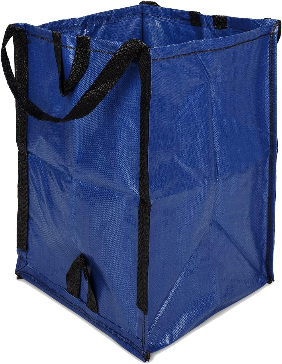 DURASACK Heavy Duty Home and Yard Bags 48-Gallon Reusable Self-Standing Lawn and Leaf Bags Garbage Can with Reinforced Handles, Blue