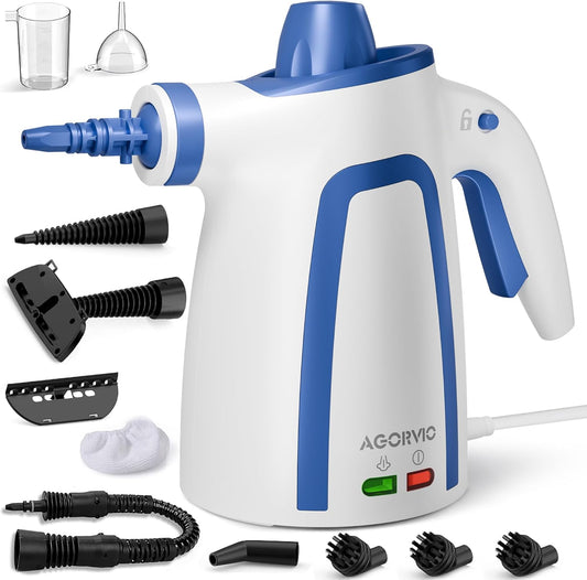 Steam Cleaner, Handheld Steam Cleaner for Home, Pressurized Steamer for Cleaning Carpet, Floor, Upholstery and Car, 13ft Extra-long Power Cord & 11 Multi-Purpose Accessories