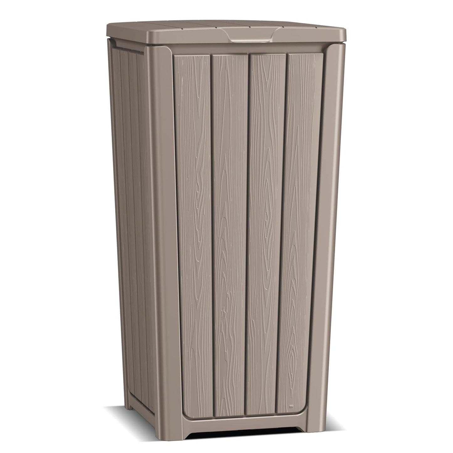 EasyUp Outdoor Trash Can with Lid, Waterproof and Sunscreen Resin Garbage Cans, Outside Trash Bin for Patio, Kitchen, Deck or Backyard(Grey)