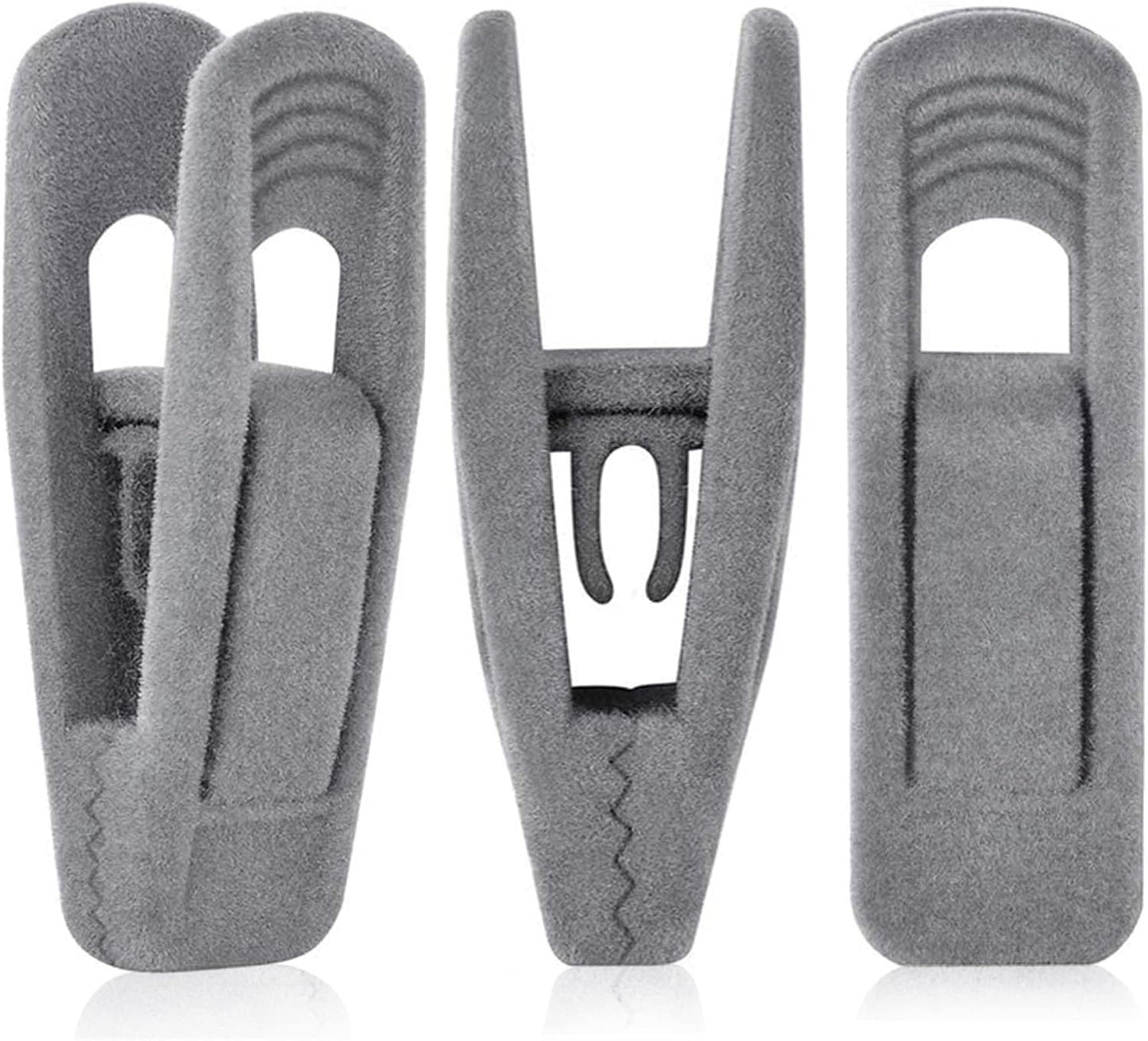 Grey Velvet Hangers Clips (80-Pack), Non-Slip Strong Velvet Hangers Clips for Velvet Skirt Hangers, Velvet Pants Hanger Velvet Clips Fit for Thin Velvet Clothes Suit Hangers