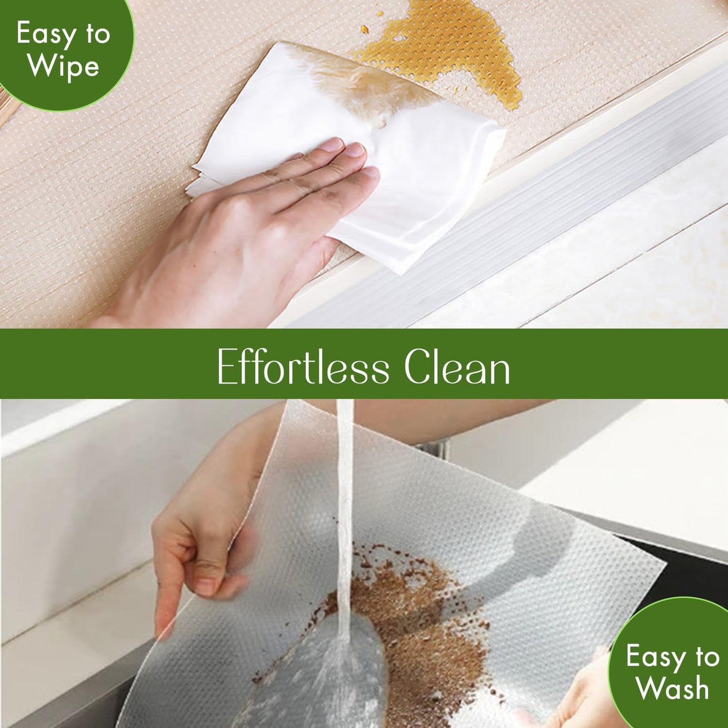 EVALAND 15.75" x 33 FT Non-Slip Shelf Liner, Non-Adhesive, BPA-Free, Waterproof Pantry Liner for Shelves, Easy to Cut, Oil-Proof Shelf Liners for Kitchen, Cabinets, Drawers, Refrigerator, Clear