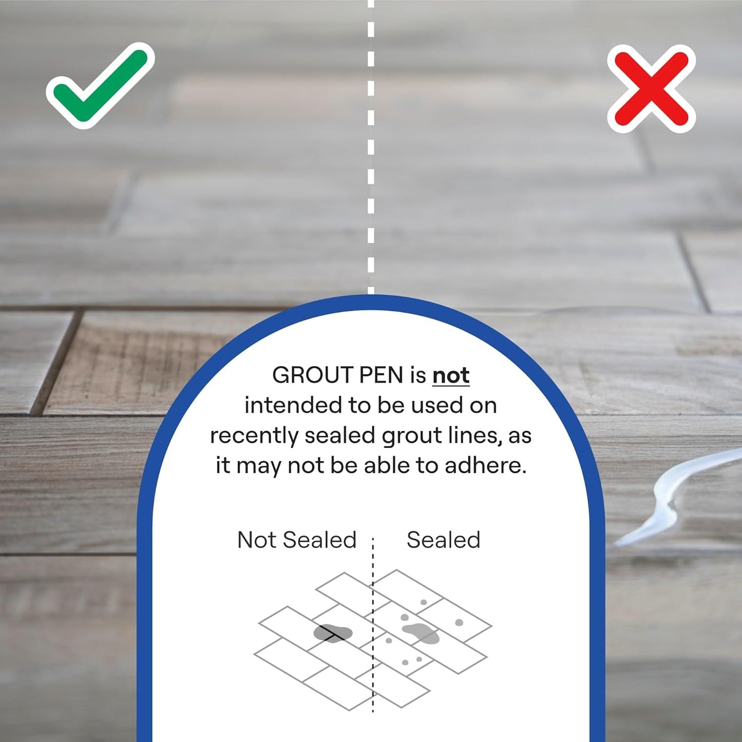 Grout Pen Light Grey Tile Paint Marker: Waterproof Grout Paint, Tile Grout Colorant and Sealer Pen - Narrow 5mm, 2 Pack with Extra Tips (7mL) - Light Grey