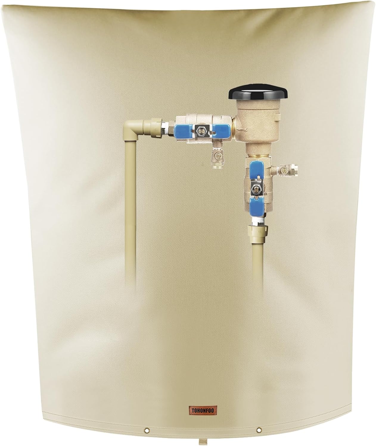 Backflow Preventer Pipe Insulation Cover (5°F) - Irrigation Sprinkler Valve Insulated Pouch - Water Well Pump Cover - Sturdy 5 Layers for Winter Freeze Protection, 20" W x 26" H, Beige