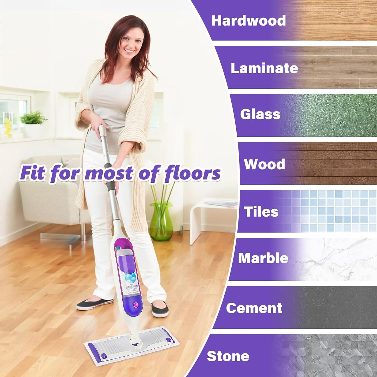 Mop Pads Refills for Swiffer Power Mop: 10 Pcs Wet Dry Disposable Pad for Multi-Surface Floor Cleaning - Mopping Replacement for Tile Hardwood - Sweeping Cloths for Home Kichen