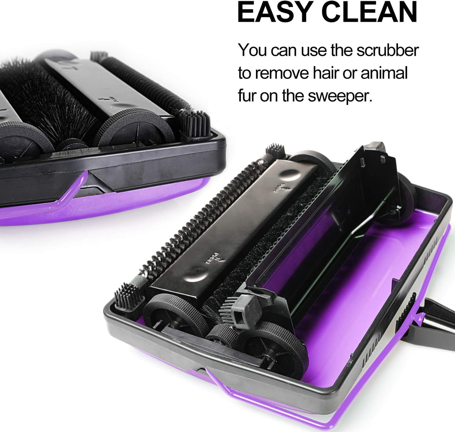 Yocada Carpet Sweeper Cleaner for Home Office Low&Undercoat Carpets Rugs Pet Hair Dust Scraps Paper Small Rubbish Cleaning with a Brush