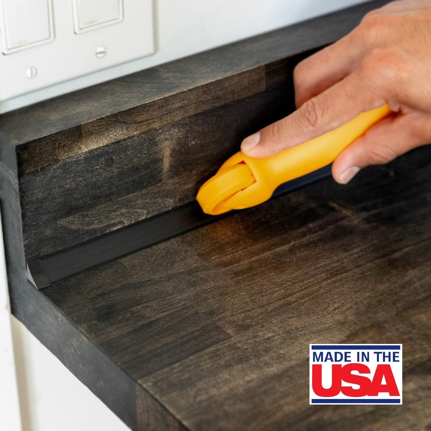 InstaTrim The Original Flexible Trim - 50ft Black 3/4" Wide Caulk Tape - Adhesive Trim with Many Uses Including Caulking for Bathtubs, Sinks, Counters, Tile, Floors - Made in USA