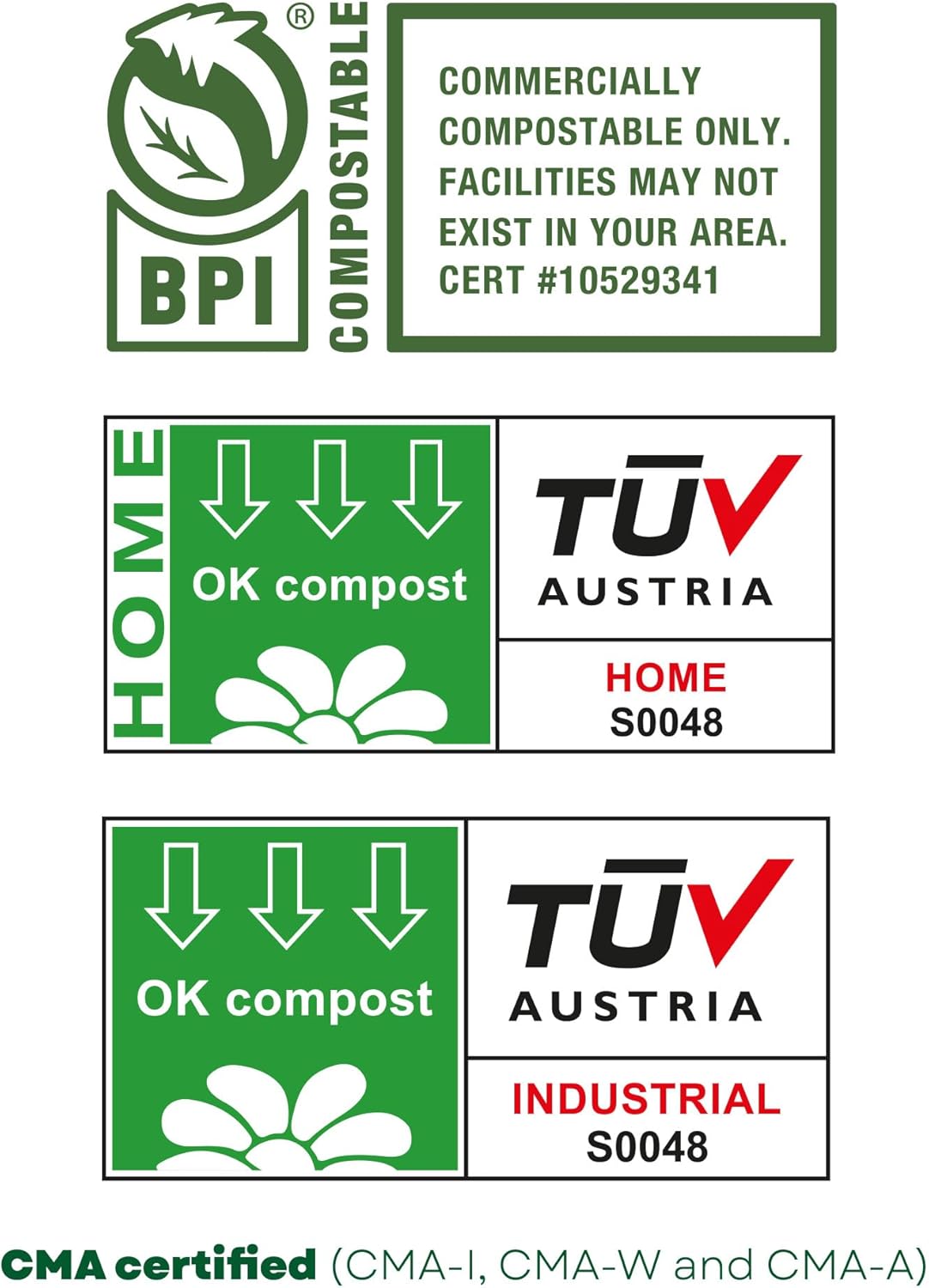 bioMat 2.6 Gallon Compostable Trash Bags, 125 Count, Compost Bags for Countertop Bins, BPI ASTM D6400 and CMA Certified Small Trash Bags