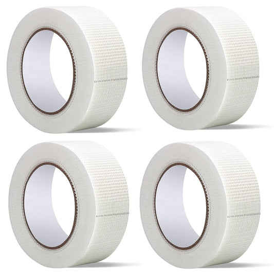 Drywall Joint Tape, 2" x 400 Feet Self-Adhesive Fiberglass Drywall Repair Mesh Tape for Wall Cracks and Seam Patch, 4 Rolls