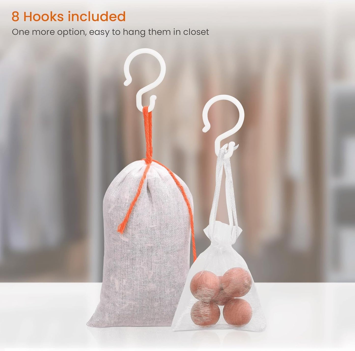 Homode Cedar Blocks for Clothes Storage, Cedar Balls and Cedar Chips for Closets and Drawers, Scented Cedar Sachets Bags Closet Air Freshener, 24 Pack