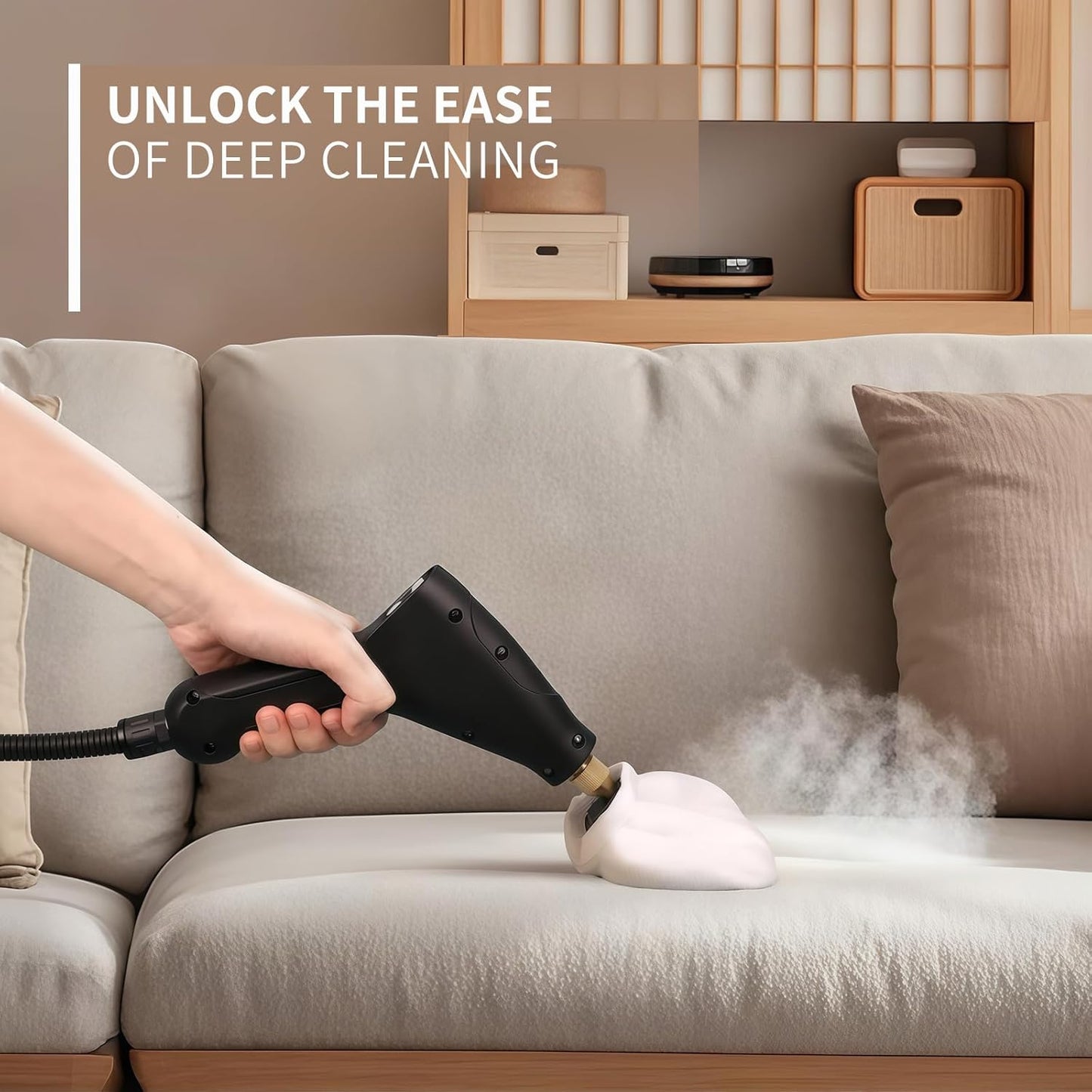 Kuvictewl Handheld Steam Cleaner for Home & Car, Multi-Steam Settings with 15s Fast Heat-Up, 250°F Deep Cleaning for Kitchen/Bathroom/Floors (Model-2025)