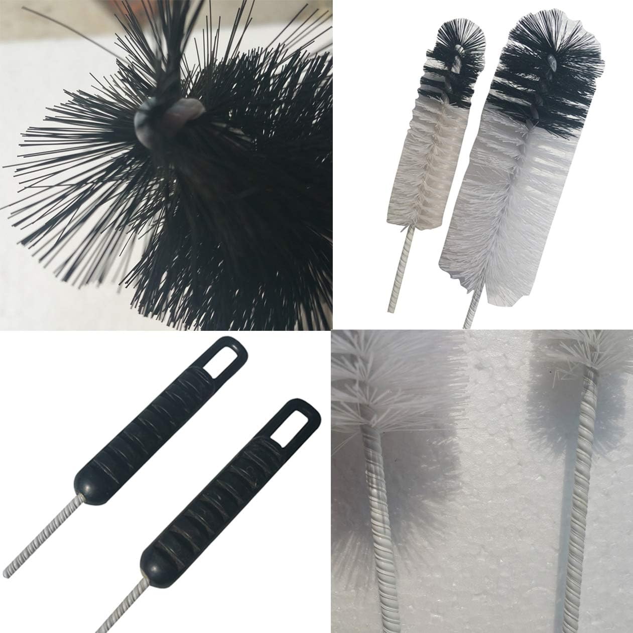 NewFerU Bottle Cleaning Brushes Long Handle Thin, Small Big Wire Cleaner Bendable Flexible for Water Wine Baby Bottles, Pipe, Tube, Hose, Flask (4)