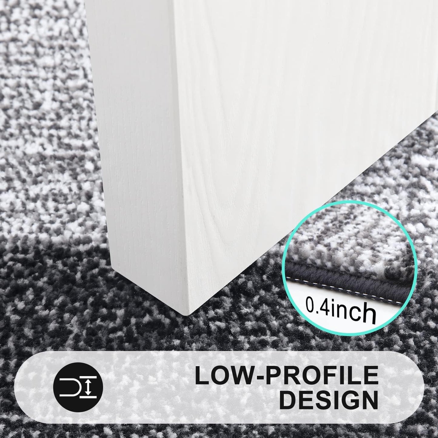 Kitinjoy Indoor Outdoor Door Mat, 71x47 Non-Slip Absorbent Dirt Trapper, Low-Profile Washable Inside Entrance Front Floor Mat, Sturdy Soft Entry Doormats for Entryway, Black