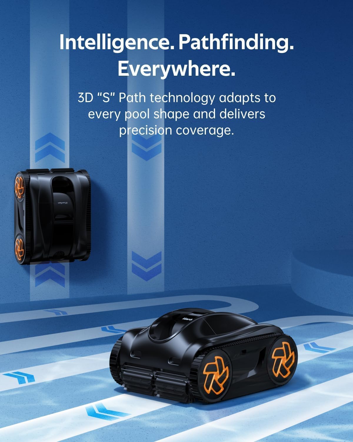 Pool Cleaner K40, 4H Runtime Cordless Robotic Pool Vacuum for Inground & Above Ground Pools, AI Timer, Smart Navigation, Self-Parking, App Support, Touchscreen, Cleans Floor, Wall & Waterline