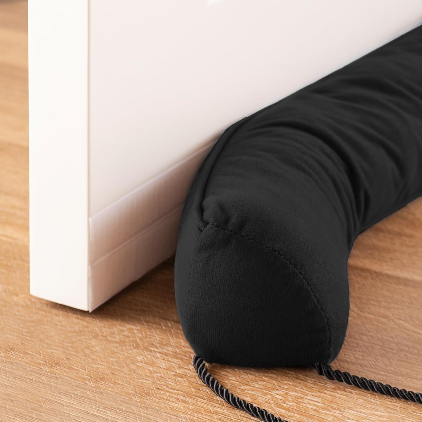 Sunolga 42" Door Draft Stopper Blocks Hot and Cold Air with Removable Washable Cover for Gaps Up to 3", All-Season Seal for Noise, Door Sweep for Bottom of Door and Window, Home Essentials, Black