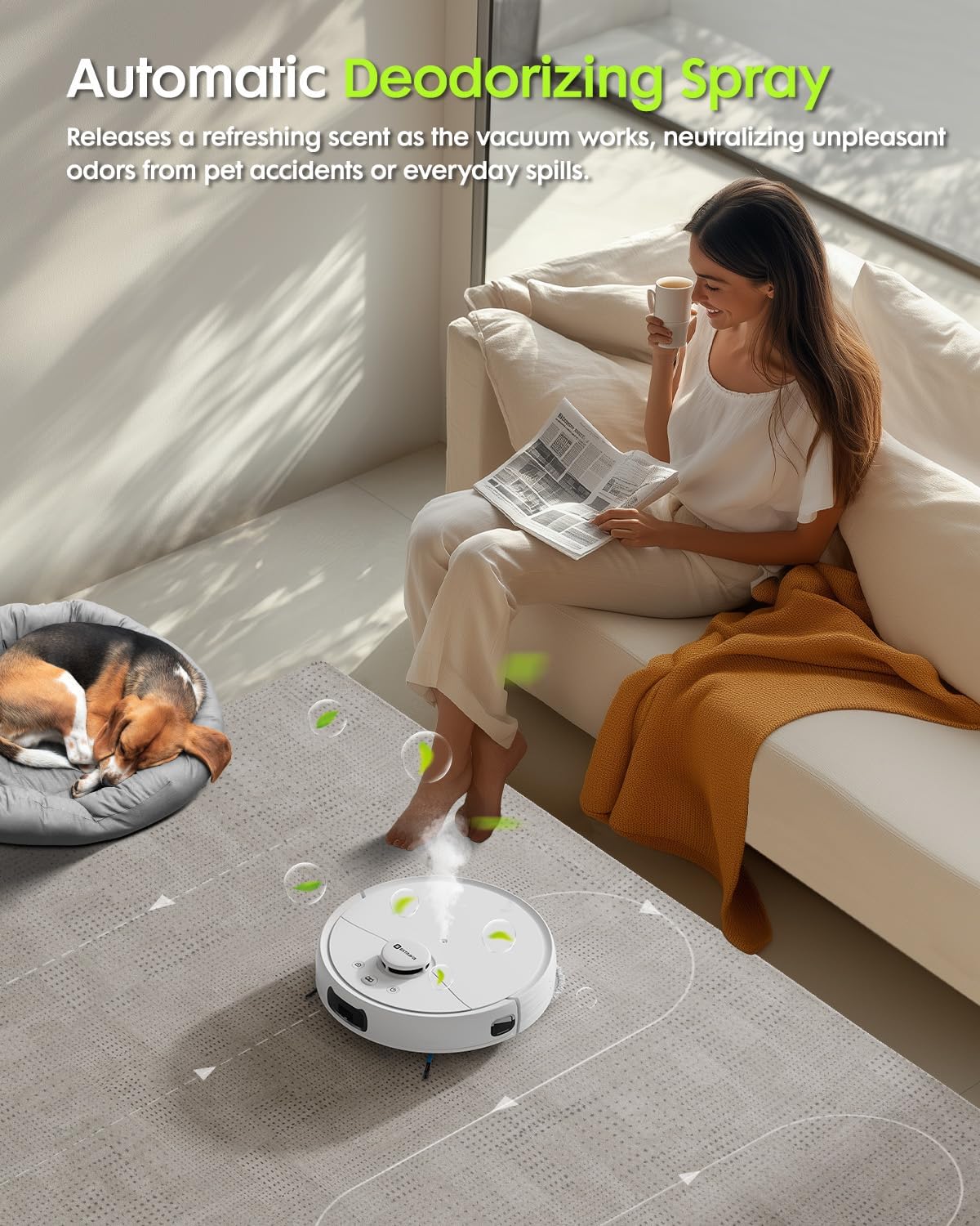 V5 Robot Vacuum and Mop, 8500Pa Suction, Laser Navigation, Self-Emptying Robotic Vacuum Cleaner with Extra Replacement Parts