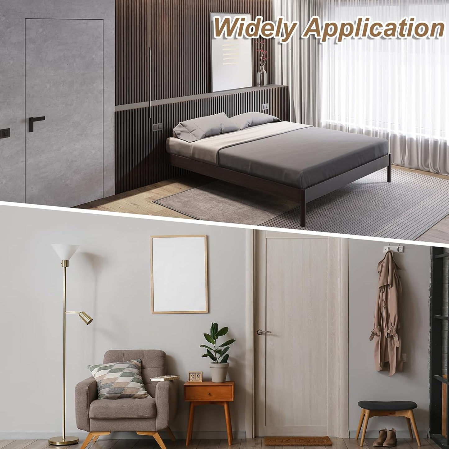 uxcell Magnetic Door Stopper, 304 Stainless Steel Magnetic Door Stop Catch, Soft-Catch Brushed Nickel Hold Door Open Wall Mount for Bottom of Door, Silver