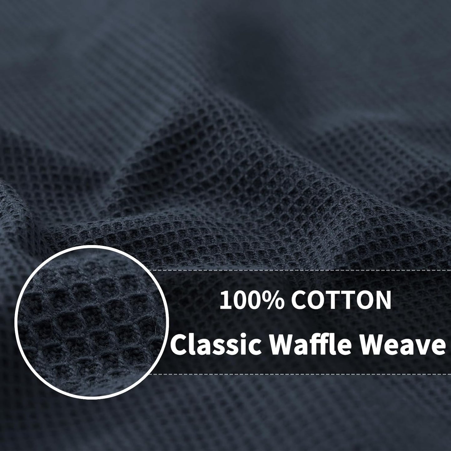 Homaxy 100% Cotton Waffle Weave Dish Cloths - 8 Pack Soft and Absorbent Dish Towels - 12 x 12 Inches Quick Dry Dish Rags - Dark Grey