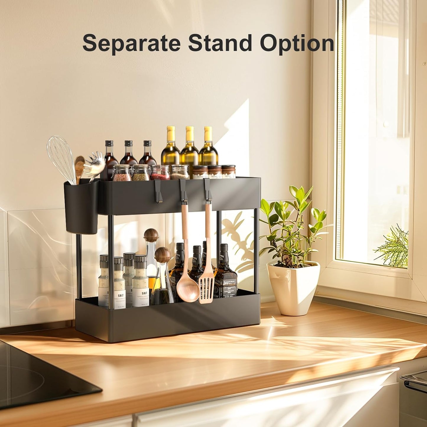 Pipishell Slim Storage Cart with Wheels - Bathroom Cart Organizer Storage, 4Tier Rolling Carts for Bathroom, Laundry Room, Kitchen, Narrow Space, Black PIUC05