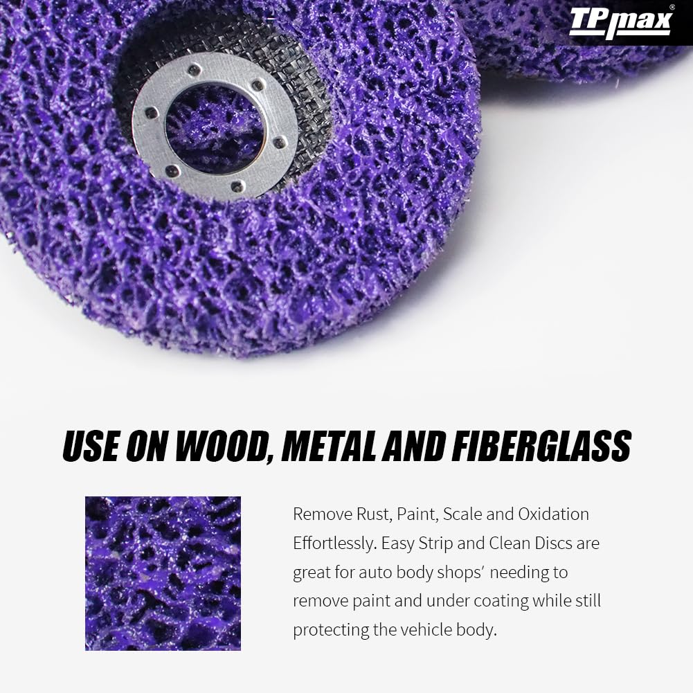 5" x7/8'' Stripping Discs Rust Remover Wheel Remove Paint and Oxidation Poly Strip Wheel Disc Abrasive Angle Grinding Wheel - 5 Pack(Purple)