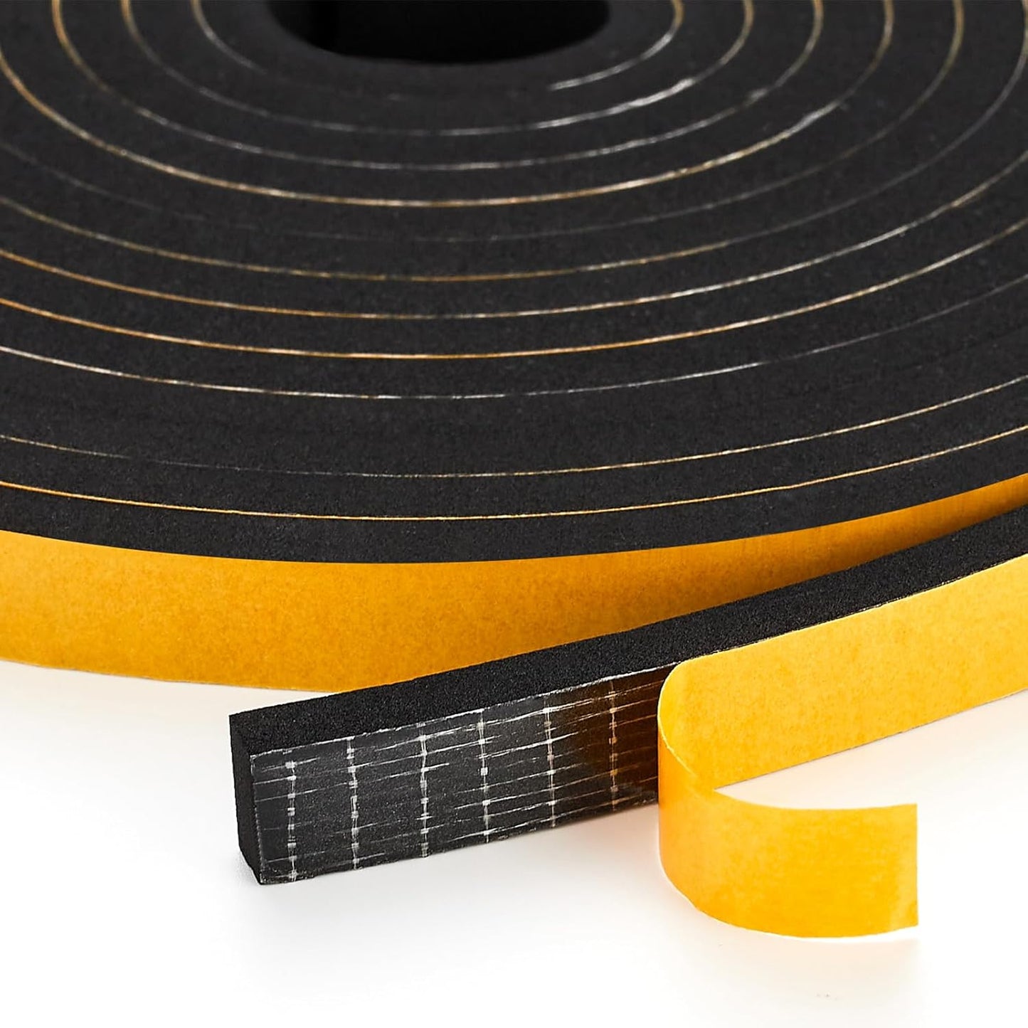 10 Feet Weather Stripping Door Seal, 4" Wide X 1/4" Thick Door Seal Strip High Density Foam Tape Adhesive Strip for Door Soundproofing,Window Insulation (4" x 1/16" x 10FT, Black)