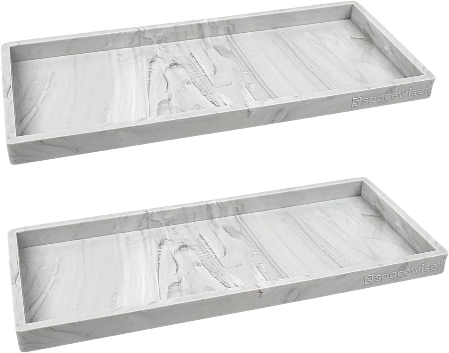 Countertop and Vanity Tray - 2 PC Large 11.7" Silicone Bathroom Trays, Counter Organizer, Dish Soap Sponge Holder Kitchen Sink Tray Organizer, Sink Caddy Toothbrush Key Kitchen Soap Trays