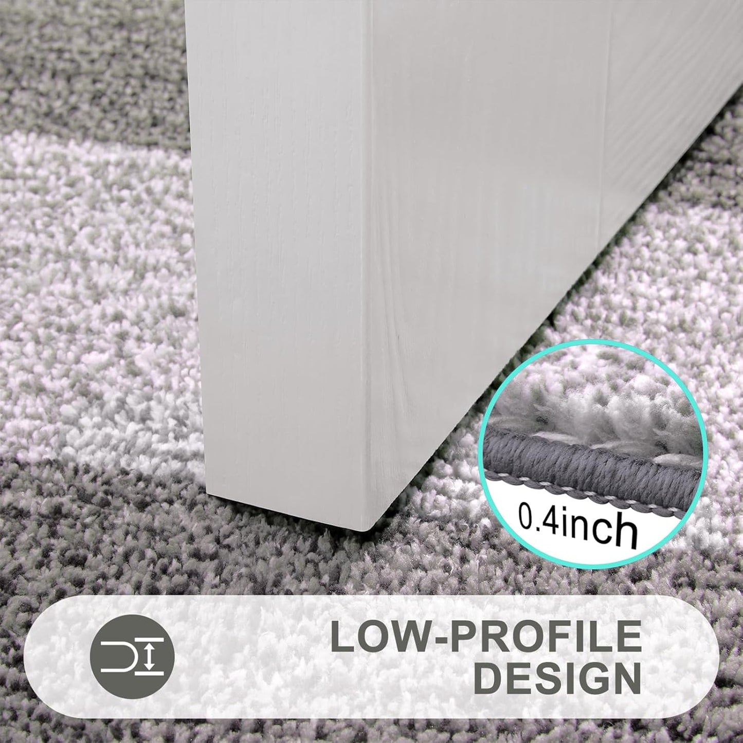 Kitinjoy Indoor Outdoor Door Mat, 48x32 Non-Slip Absorbent Dirt Trapper, Low-Profile Washable Inside Entrance Front Floor Mat, Sturdy Soft Entry Doormats for Entryway, Light Grey
