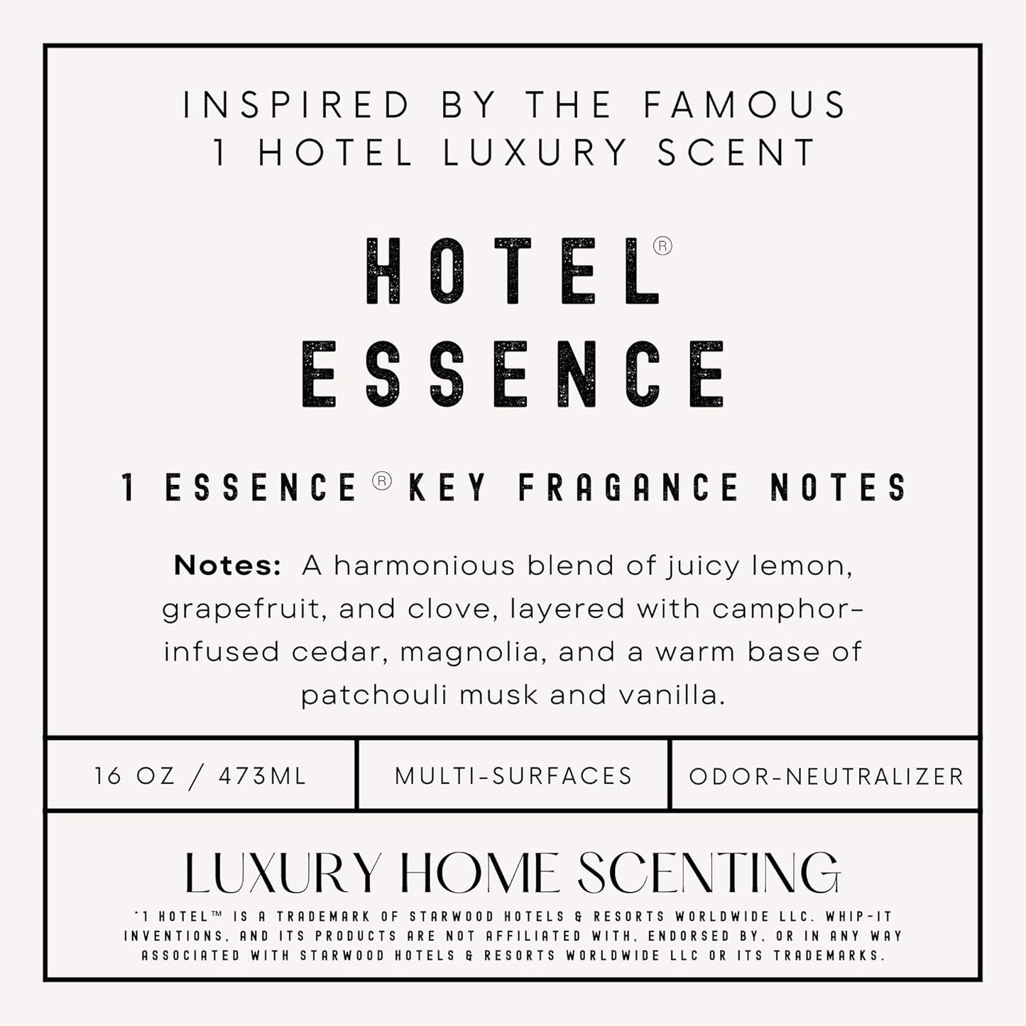 Hotel Essence Cleaner: Plant-Based Multi-Surface Cleaner & Odor Neutralizer, 16 oz, Leather, Cardamom, Lemon, Sandalwood, Cedarwood, Cinnamon, Vetiver, Amber, Musk, Iris, 16 Fl Oz (3)
