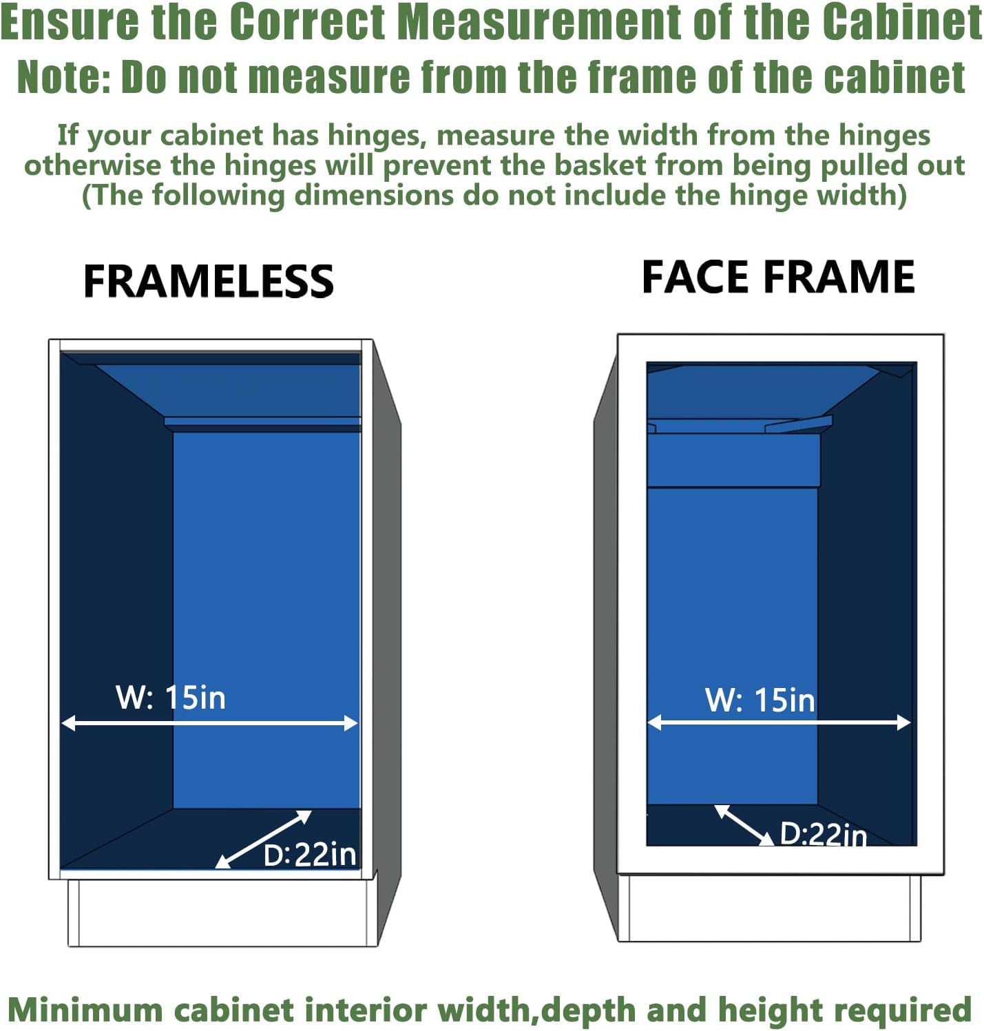 LOVMOR Pull Out Cabinet Organizer 14½" W x 21½" D, Kitchen Cabinet Pull Out Shelves Slide Out Storage