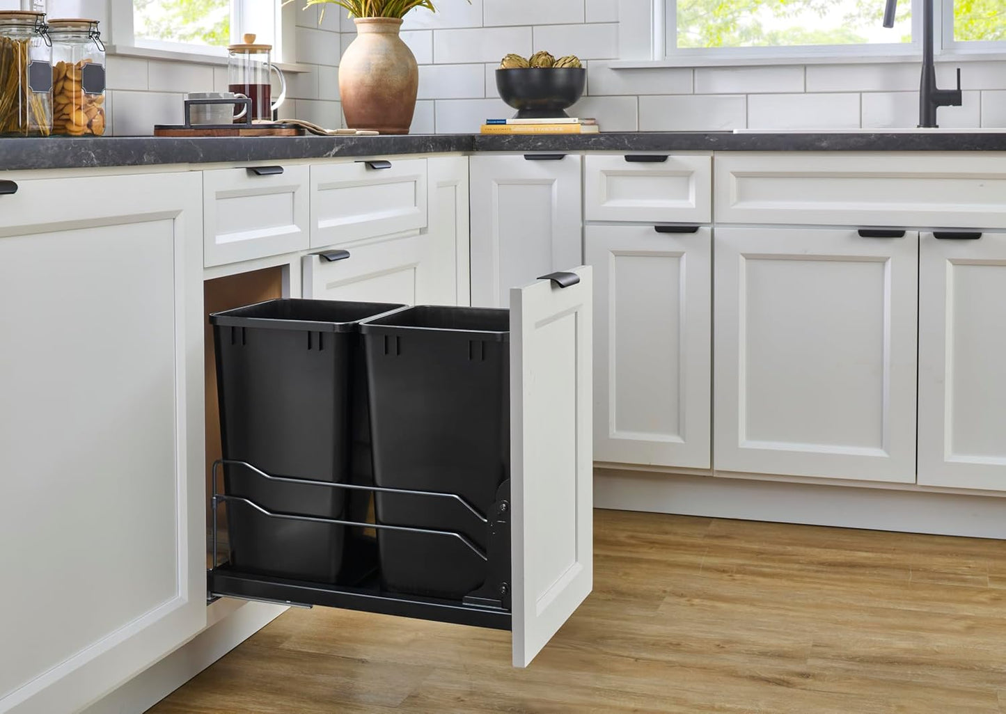 Rev-A-Shelf 53WC-1527SCDM-213 Double 27 Quart Pull-Out, Orion Gray