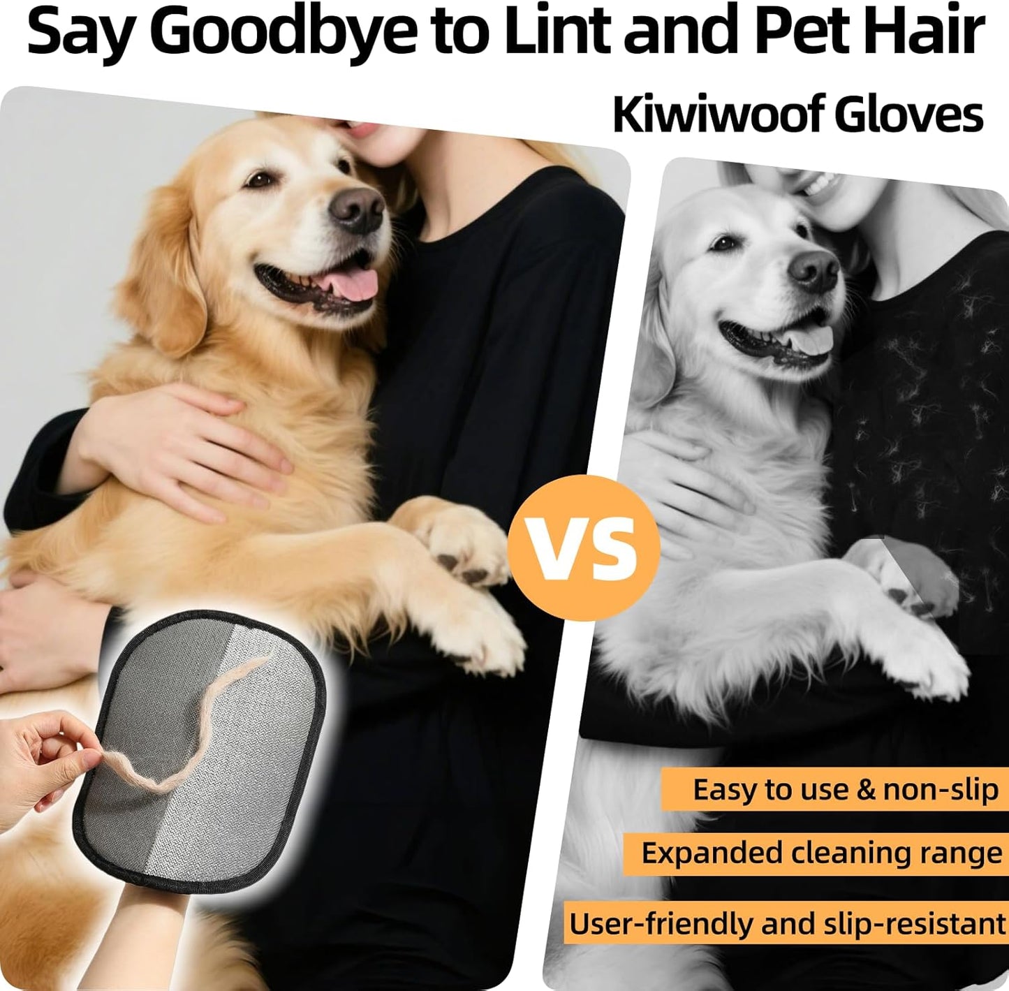 2Pcs Electrostatic Pet Hair Removal Gloves for Cats & Dogs,2025 New Upgraded Reusable Quick De-Shedding Grooming Gloves,Animal Fur Remover Tool for Couch,Carpet,Furniture,Car Seat,Clothing,Curtain