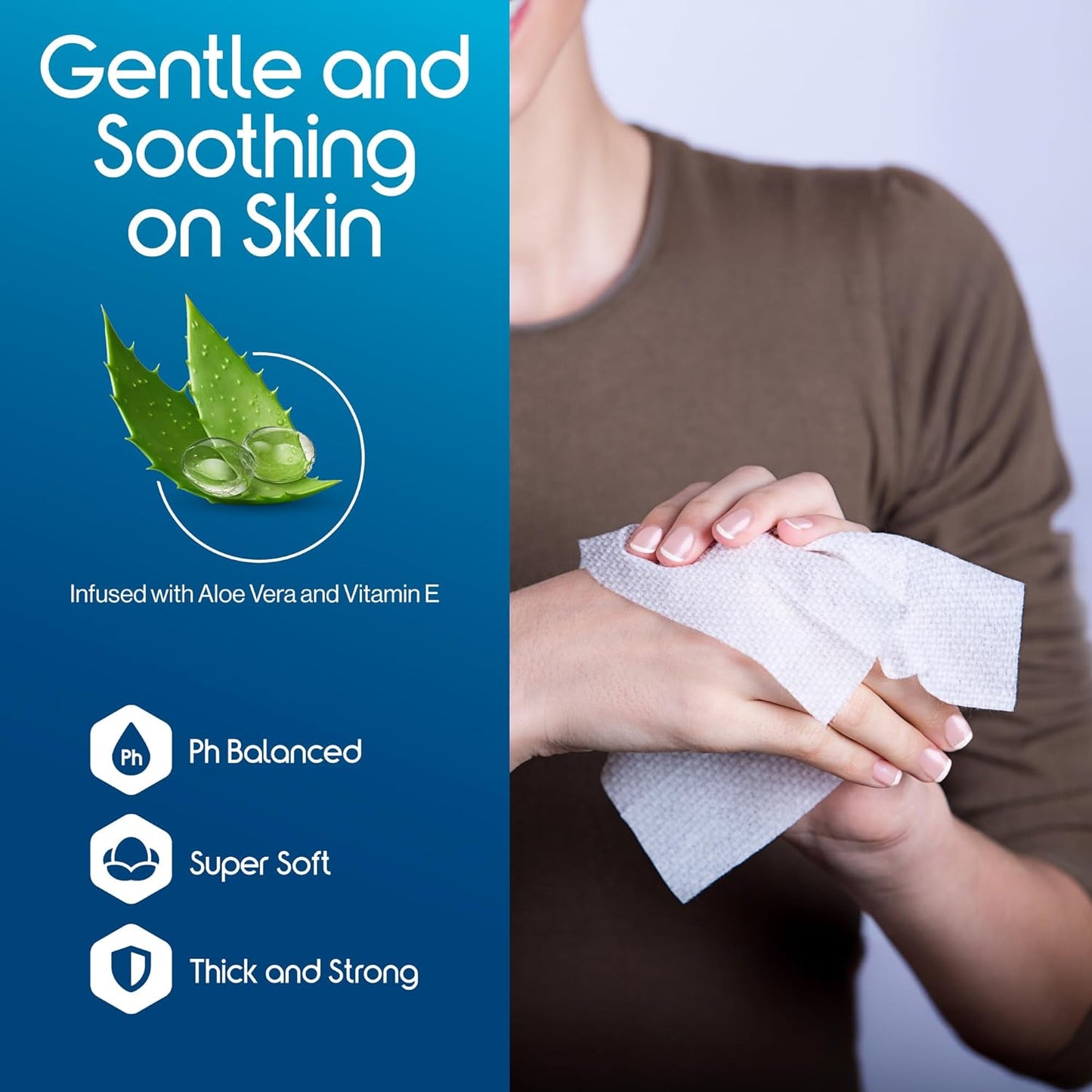 Inspire Adult Wet Wipes, Wash Cloths | Adult Wipes for Incontinence & Cleansing for Elderly, 8"x12" (50 Count (Pack of 1))