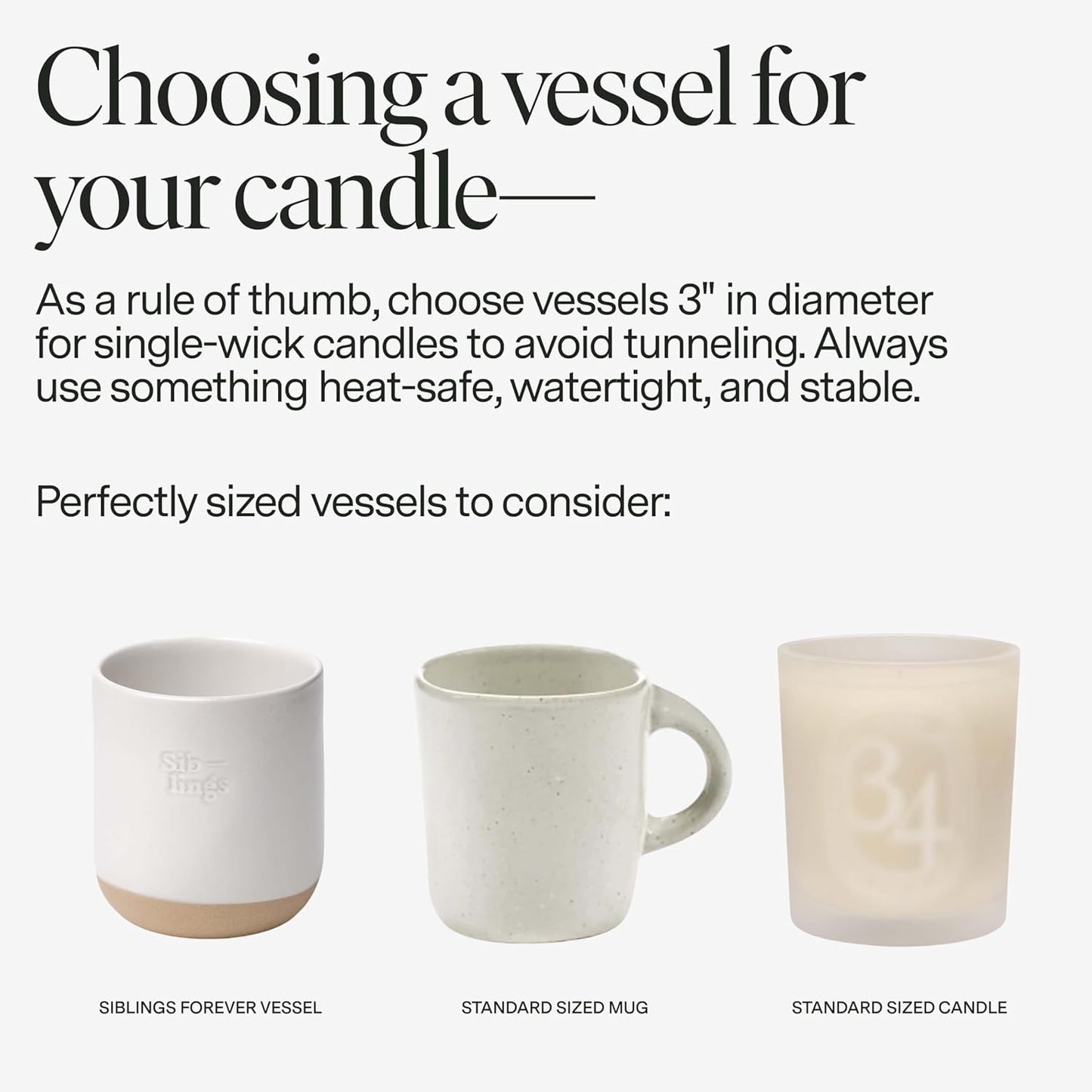 Siblings Candle Making Kit | DIY Coconut-Soy Wax Candle Kit with Wooden Wick | Scent No 03: Tangerine, Jasmine, Vetiver | Clean, Non-Toxic, Reusable, 60 Hr Burn