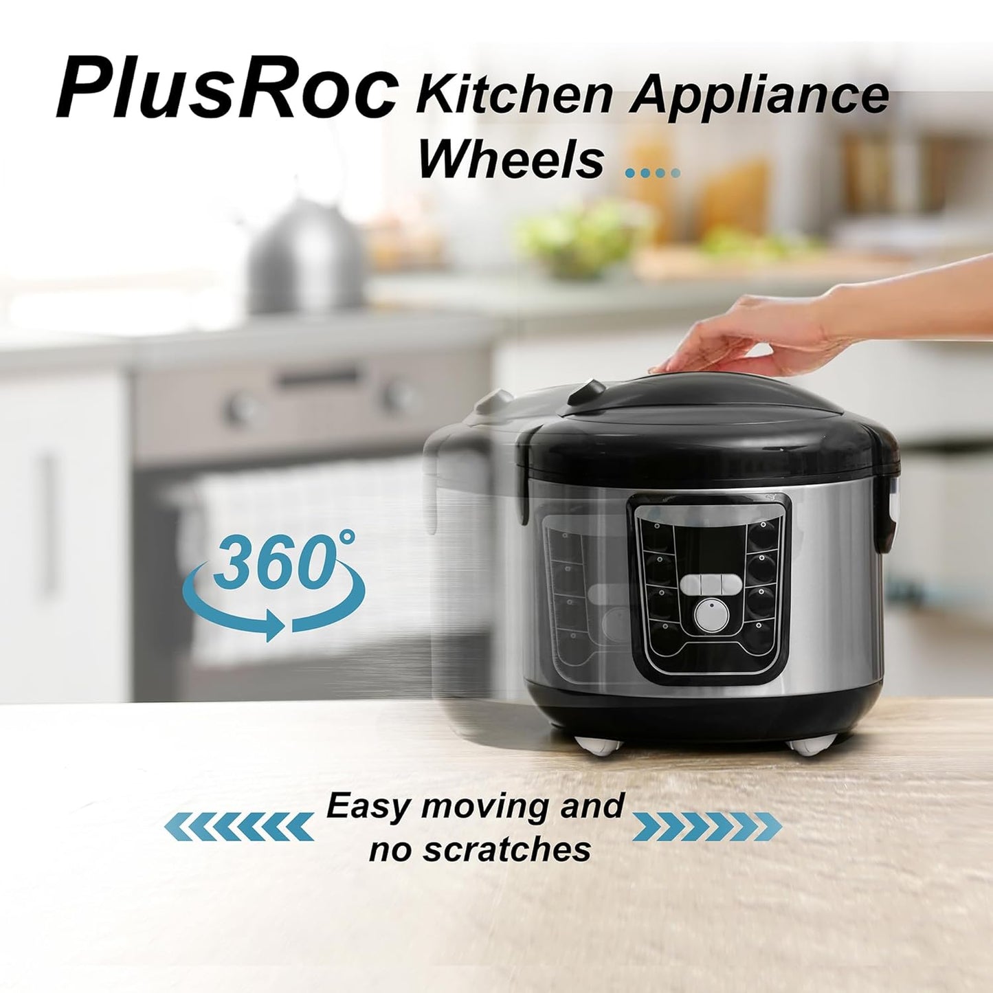 PlusRoc 12 Pack Self Adhesive Caster Wheels For Appliance, Load Capacity 14LBS Per Wheel, Mini Swivel Wheels Sliders Roller For Stand Mixers Air Fryers