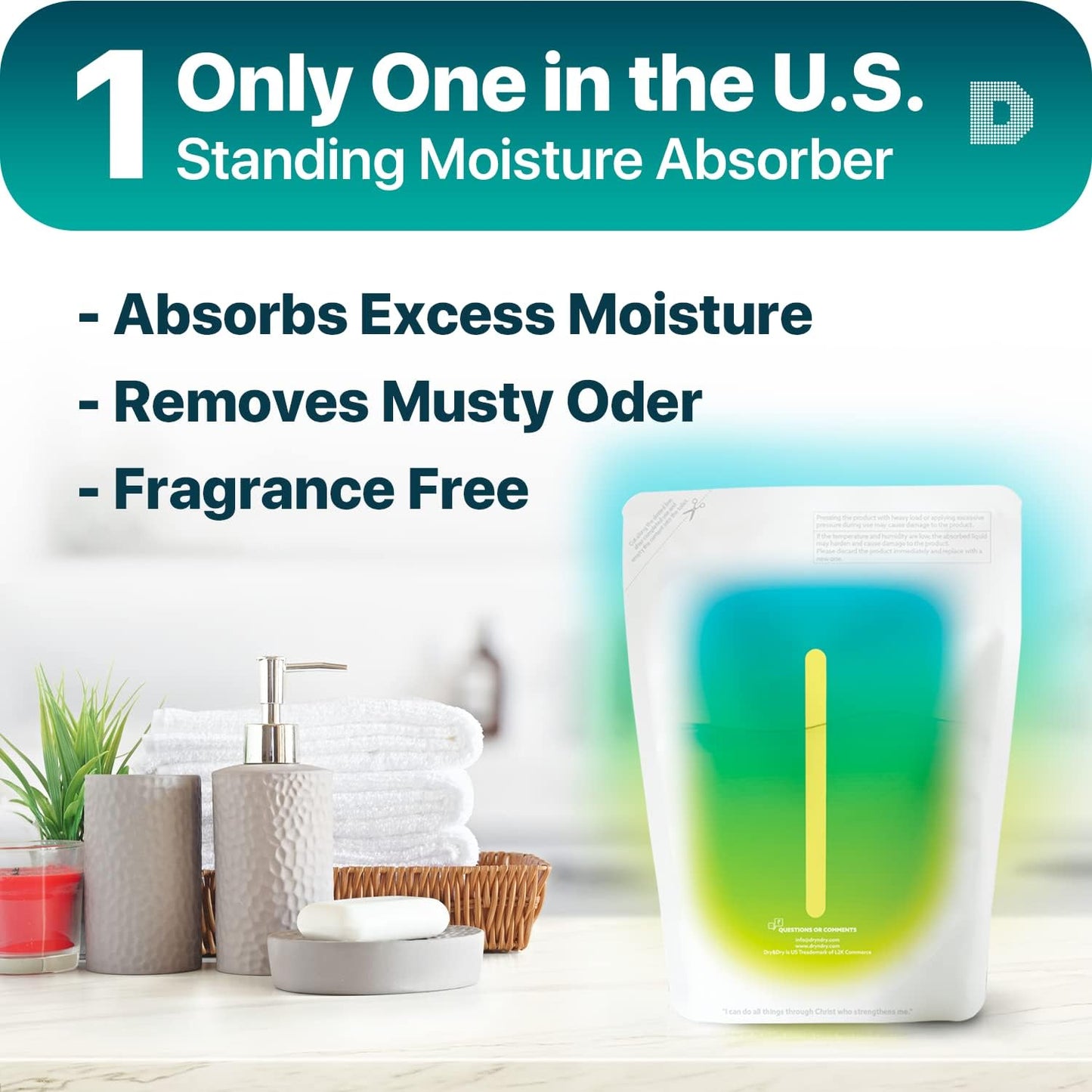 Dry & Dry 20 Pack Standing Moisture Absorbers for Basements, Closets, Bathrooms & Laundry Rooms