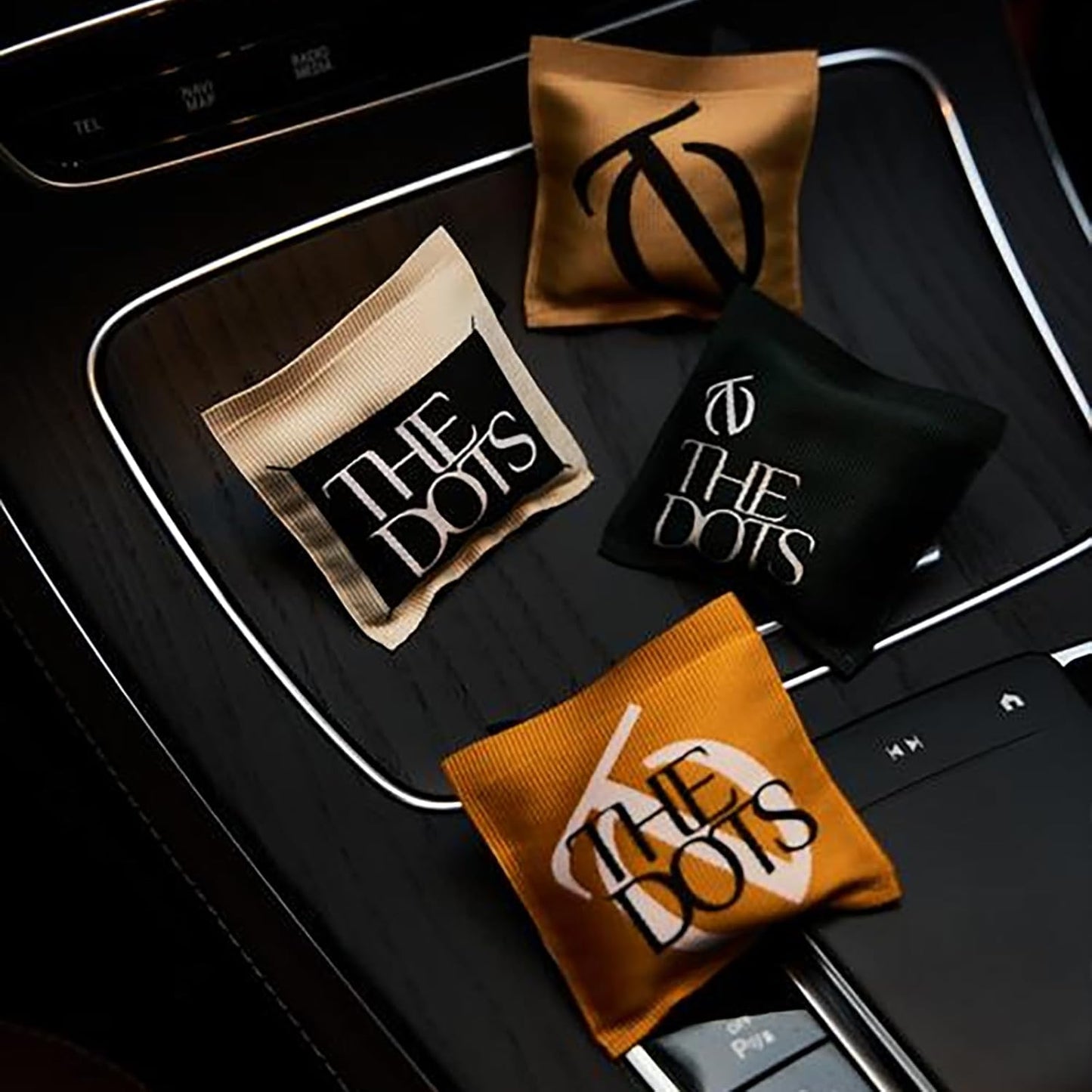 THEDOTS Series Frosted Ebony Car Vent Clip, Fabric Sachet Air Freshener, 30 Days Long-Lasting for Car Interior Decor, Non-Toxic (1 Pack)