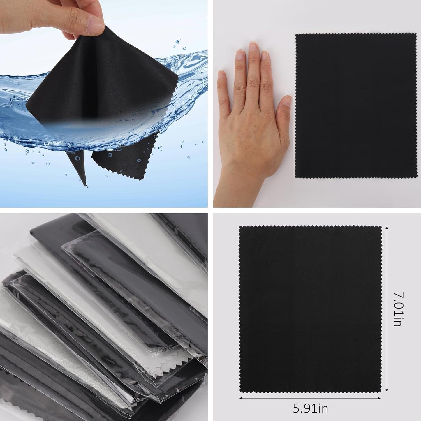 50Pcs Microfiber Cleaning Cloths, Eye Glass Clean Cloth, Eyeglass Phone Lens Wipes, Washable