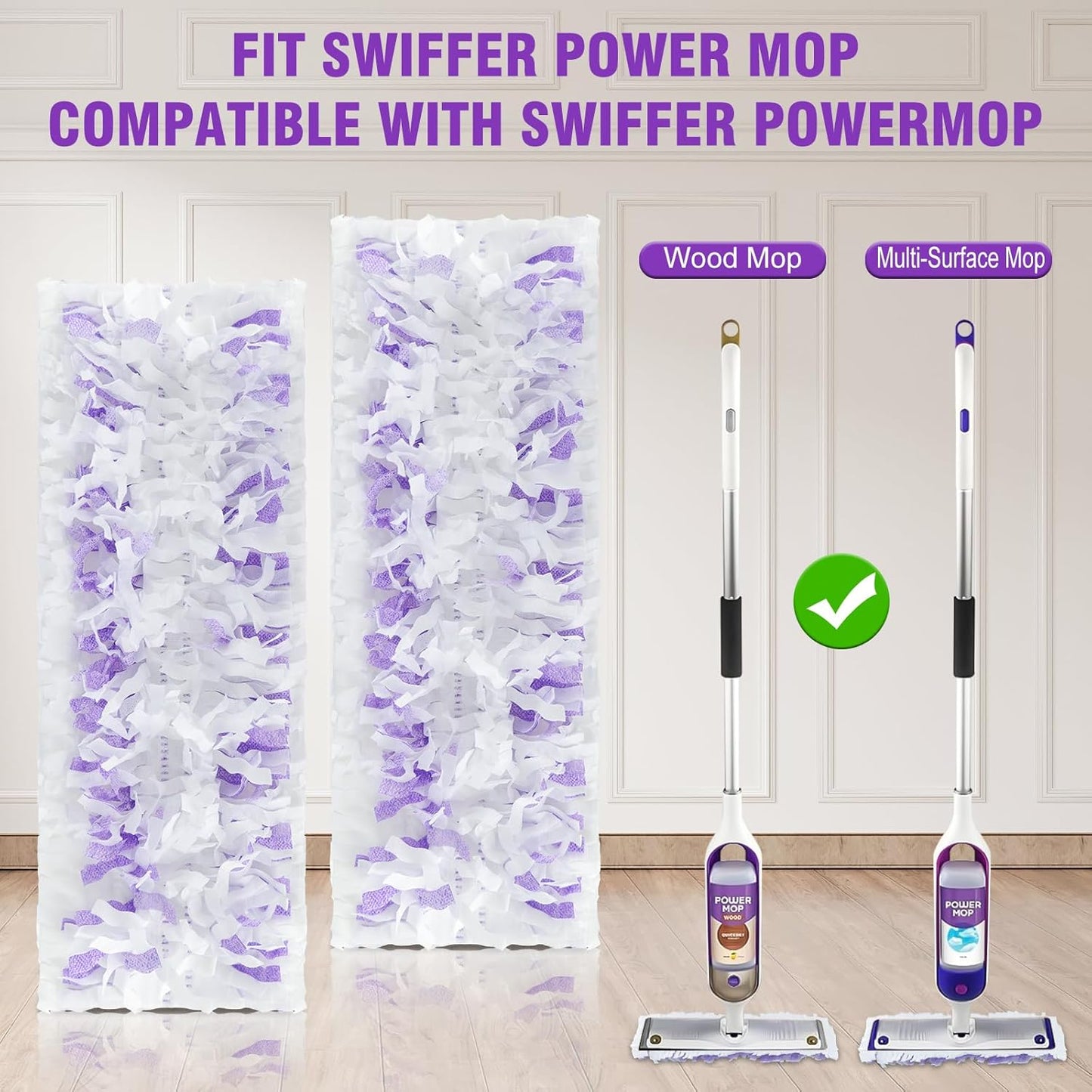 48 Pack Disposable Power Mop Refills Pads Compatible with Swiffer Power Mop,Spray Wet Pads Refill for Swiffer ,Disposable Mopping Pad Refills for Multi-Surface Floor Cleaning