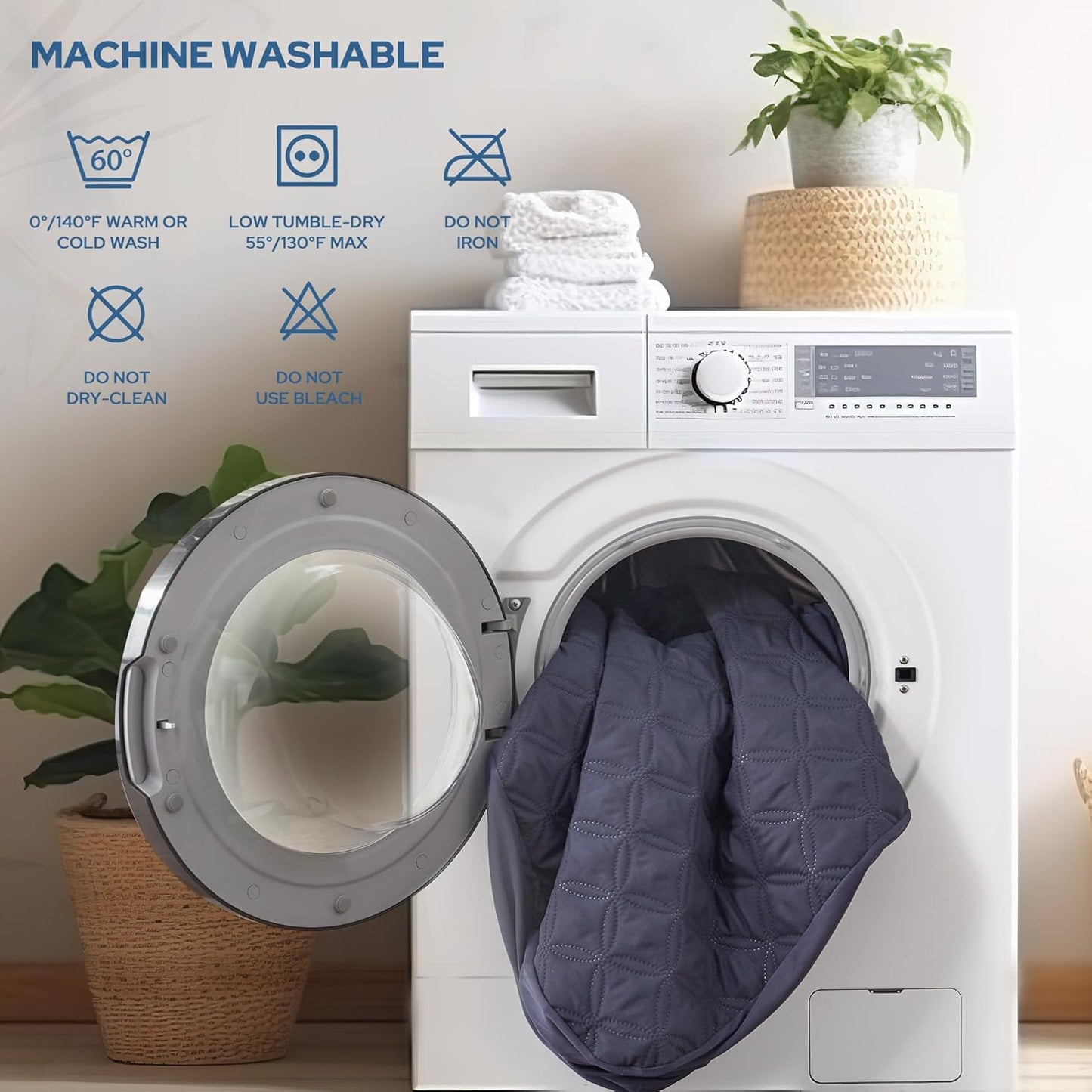 BEDLORE Waterproof Mattress Protector, Twin Size Noiseless Mattress Pad with Deep Pocket 6"-15" Depth, Soft Breathable Bed Mattress Cover Washable for Home, Bedroom, Hotel (Navy Blue)